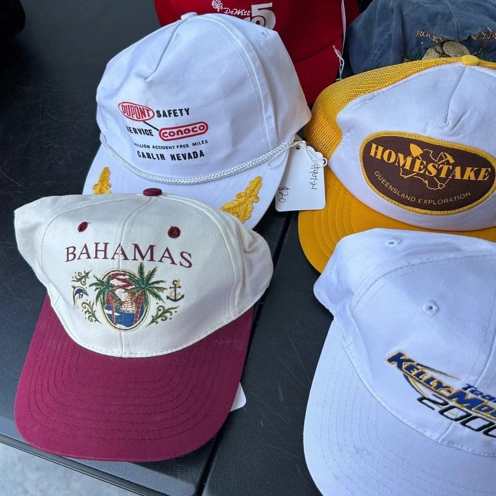 Vintage Trucker Hat Snapback Lot of 30 Racing NBA Bulls Pennzoil Car Hats Bundle